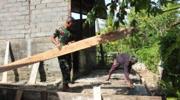 TMMD Abdya Kebut Rehab RTLH di Gunung Cut, Kini Masuk Tahap Pasang Bata