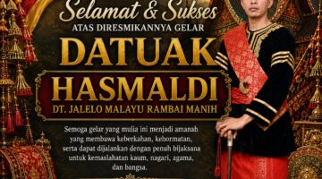 Hasmaldi Tegaskan Gelar Datuak Adalah Amanah, Bukan Kebanggaan Pribadi